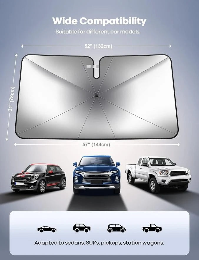 وداعاً للمقاعد الحارقة والمقود الساخن! ☀️ Keeps Your Car Cool & Protects Interior from UV Damage